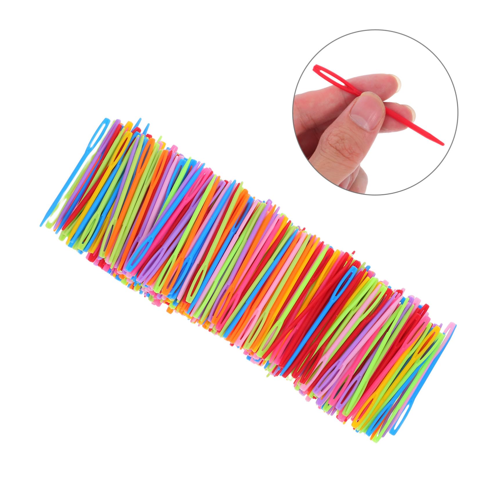 CORHAD 2000piezas Agujas de Coser de Ojos Grandes Unidades de Plástico Coloridas para Manualidades Herramientas para Aprender Coser Mano Hilo Grueso