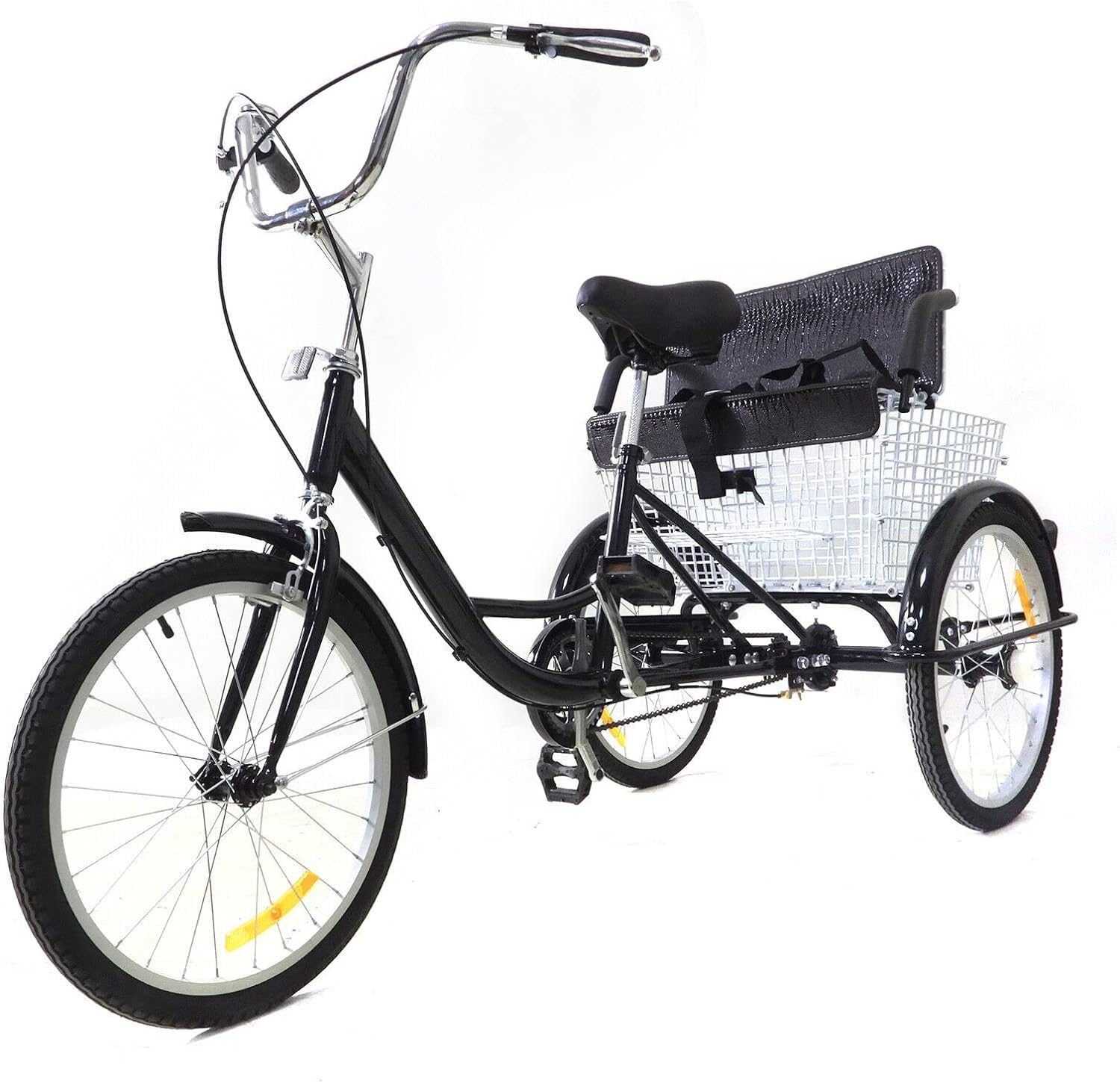 Triciclo para Adultos 20 Pulgadas, Triciclo, Triciclo Crucero, Bicicletas Urbanas con Asiento para Niños Y Cesta La Compra, Velocidad Única 20inch