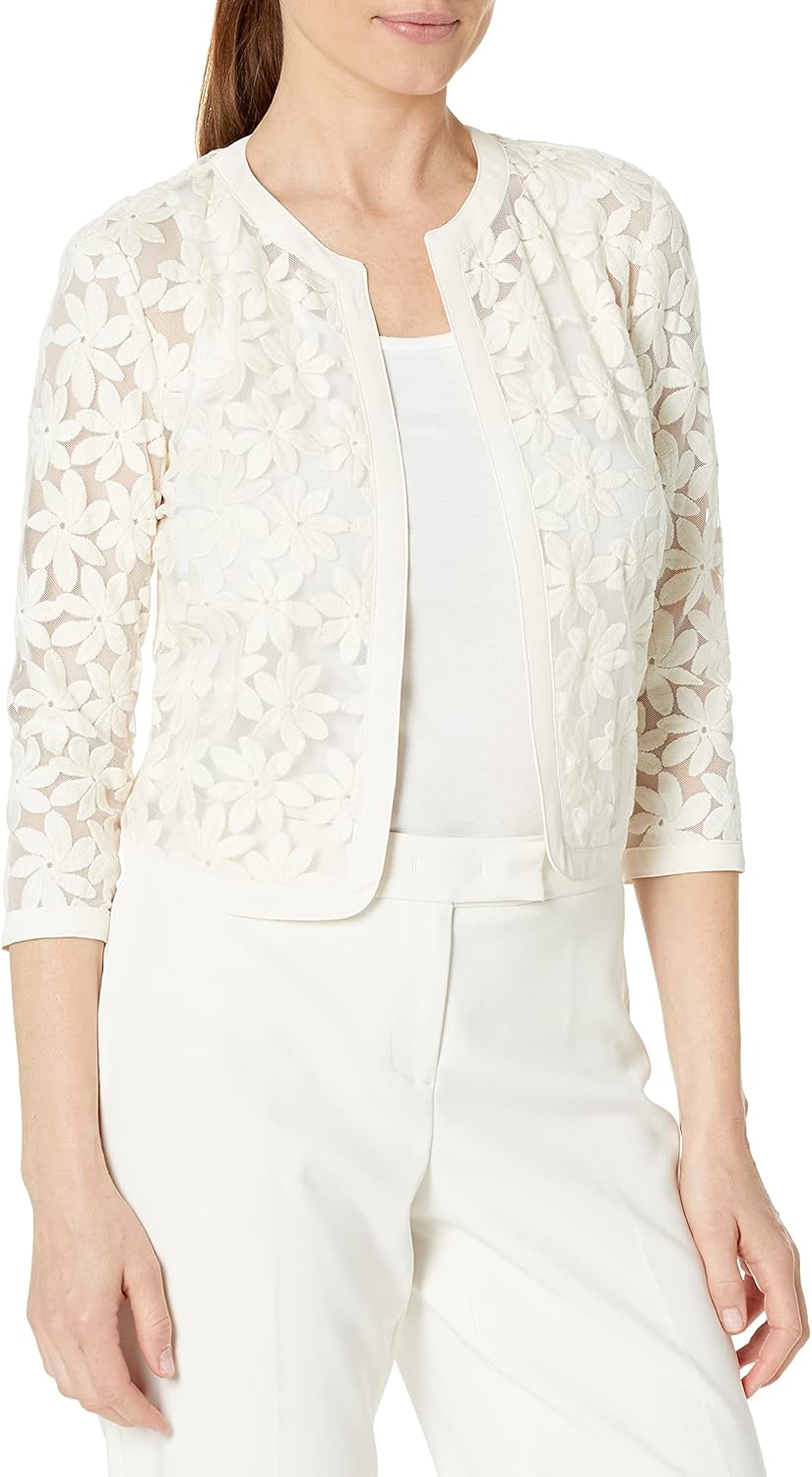 Anne Klein Women's Petite Soft Shoulder Cardigan (Spring 22)