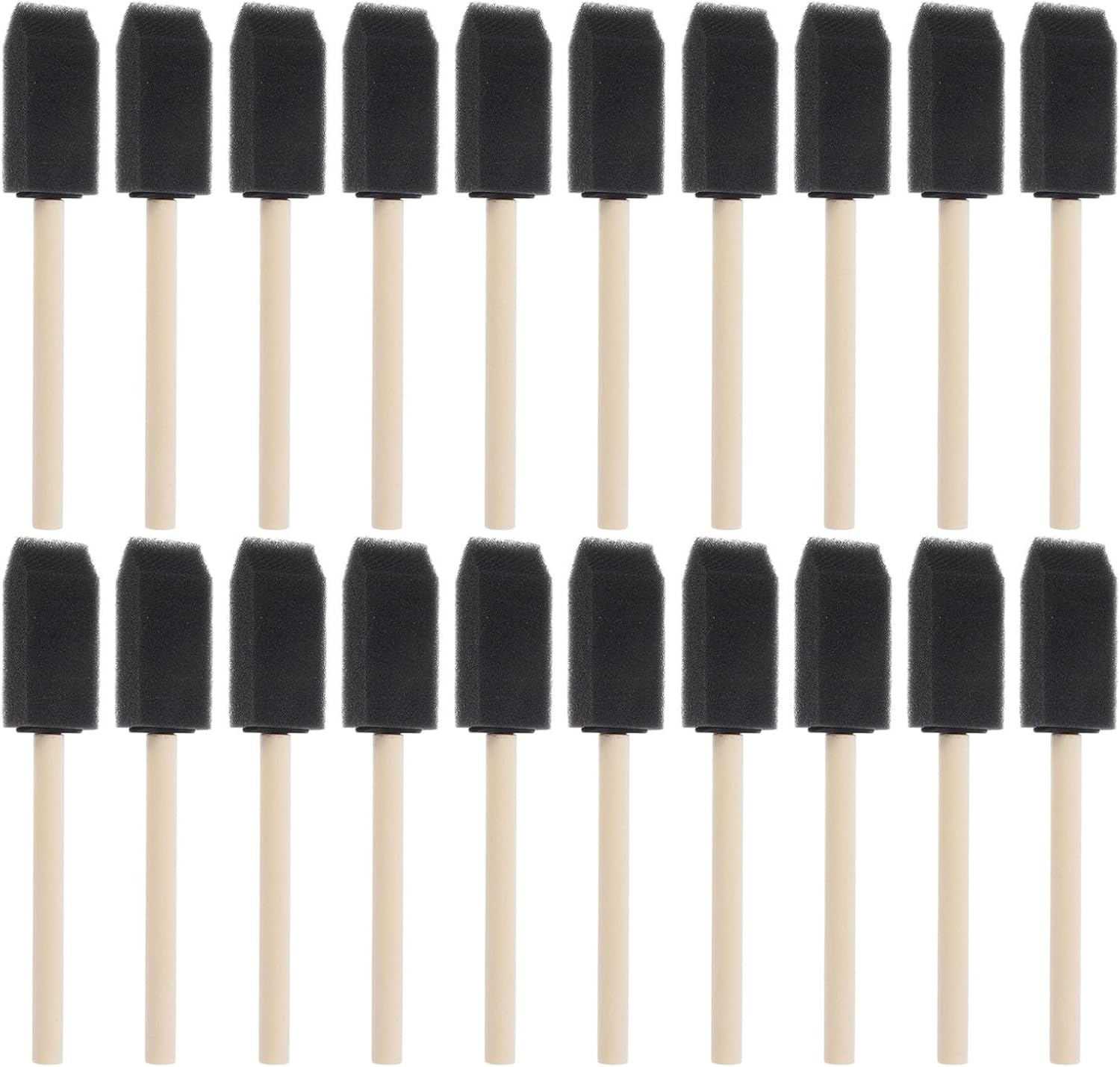 30pcs Foam Brush Set for Black Sponge Paintbrushes with Wood Handle, Washable and Versatile Painting Tool for Crafting and Art Projects