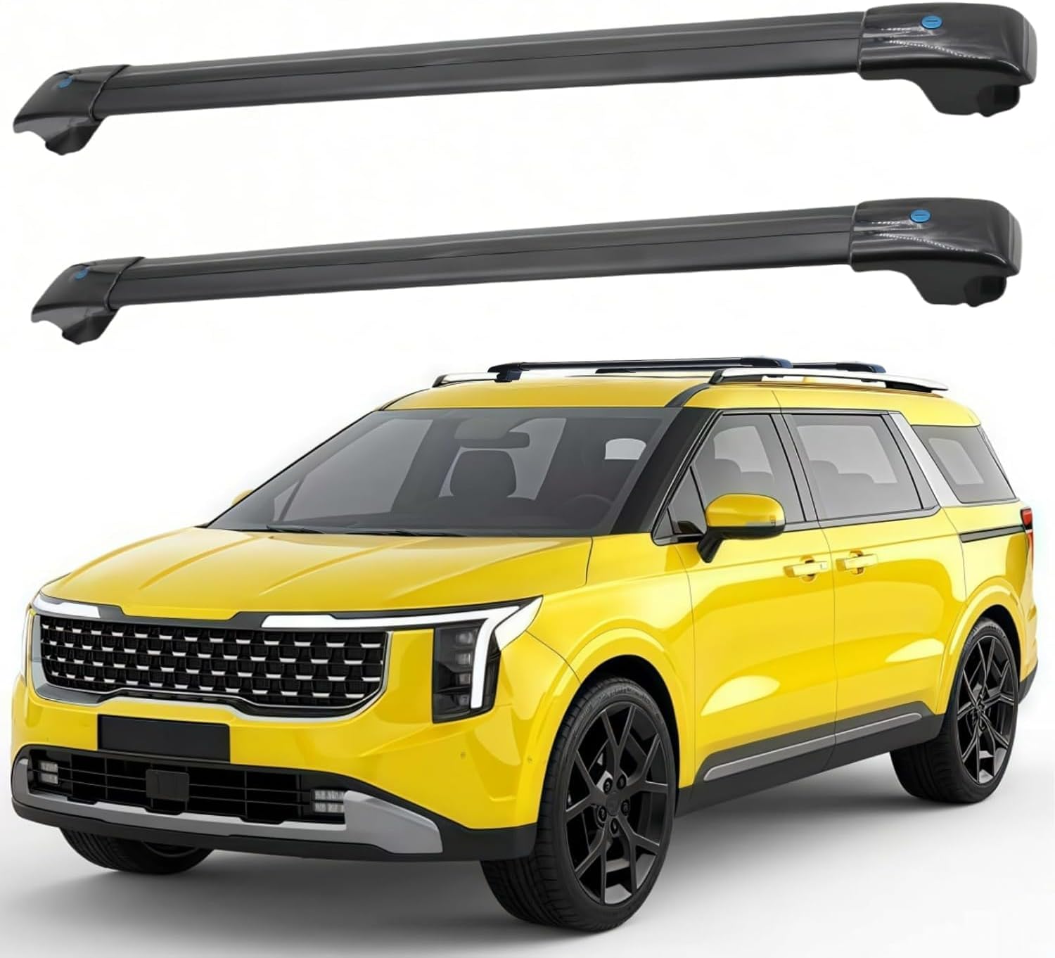 SYDSZ Cross Bar Roof Rack Fit for KIA Carnival KA4 2022 2023 2024 2025 2026 with Raised Side Rails, Heavy Duty Aluminum Roof Cross Bars Rooftop Luggage Rack, Ski Rack for Car Roof