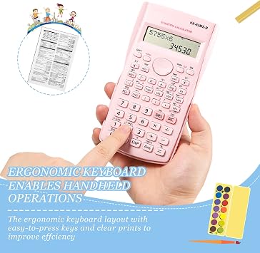 8 Pieces 2 Line LCD Engineering Scientific Calculator Non Graphing Scientific Calculator for Engineering Students Function Calculators for School Financial Business Office, Pink, Blue, Green, White