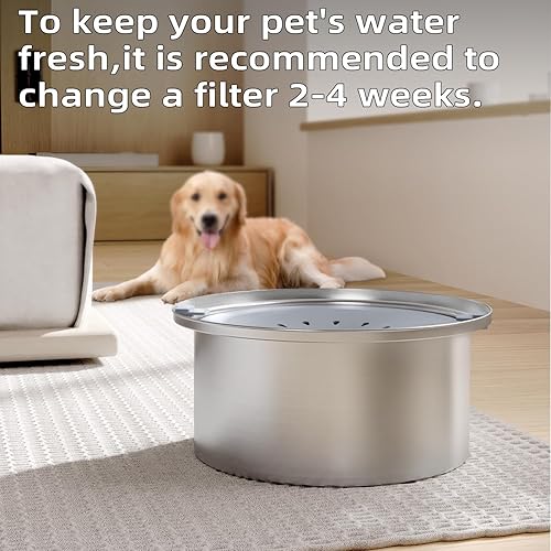 Miniatura 5 de 4 filtros de acero inoxidable para cuenco de agua para perros, filtros de repuesto de carbón activado para cuenco de agua para perros sin derrames