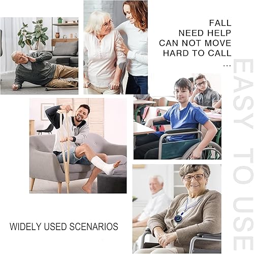 Miniatura 5 de Buscador de cuidadores, botón de llamada inalámbrico para personas mayoresancianos en casa, 1 botón SOS + 1 receptor sistema de alerta de vida