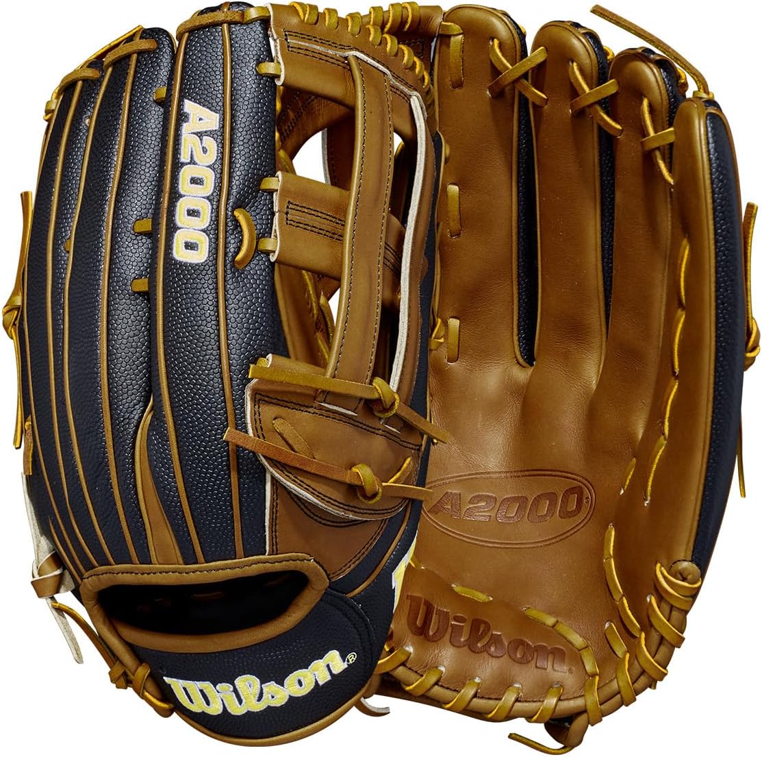 Wilson 2022 A2000 SP14SS 14" Slowpitch Softball Gloves - Black/Saddle Tan