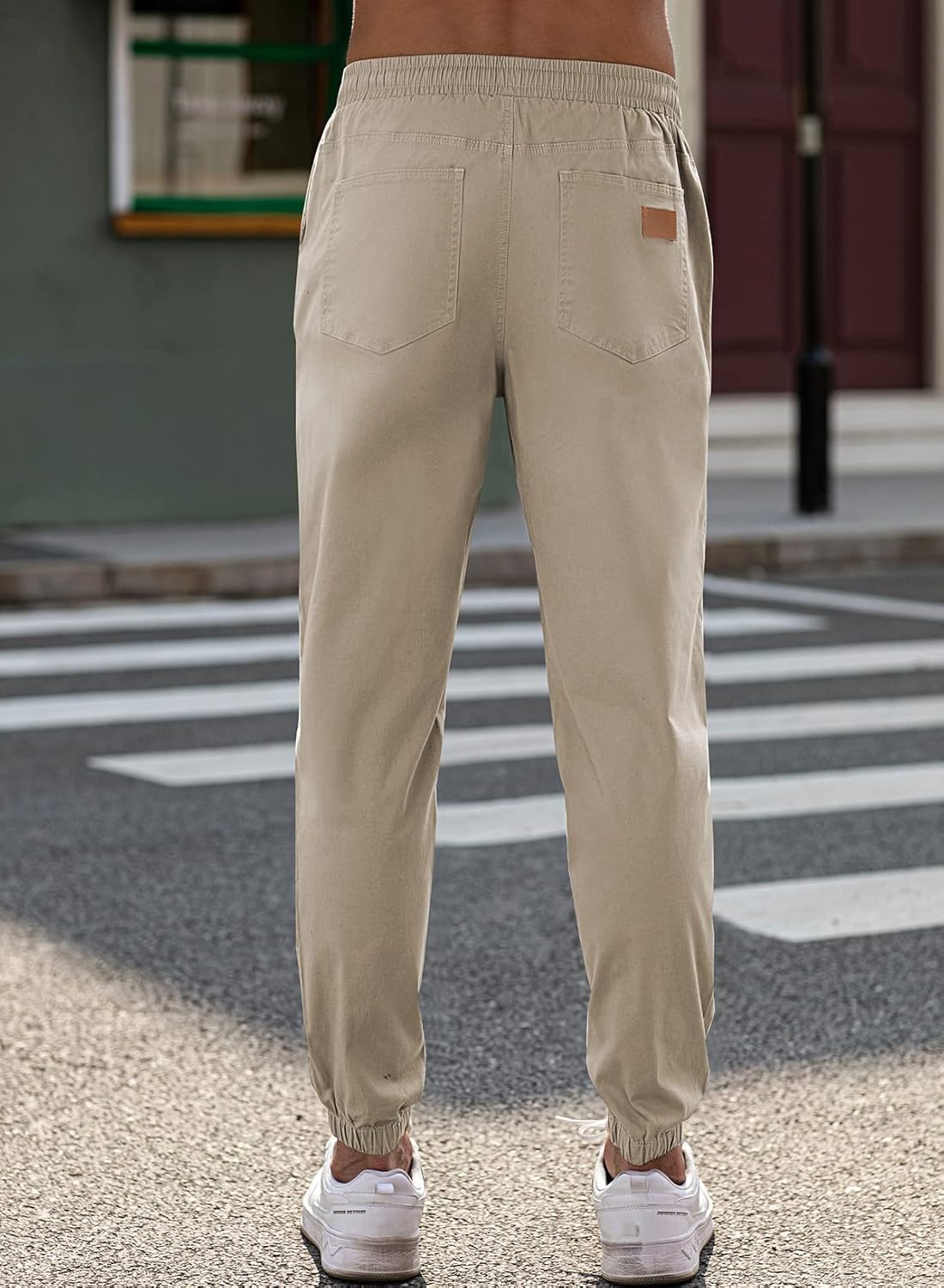 JMIERR Mens Casual Joggers Pants - Cotton Drawstring Chino Cargo Pants Hiking Outdoor Twill Track Jogging Sweatpants Pants - Image 9