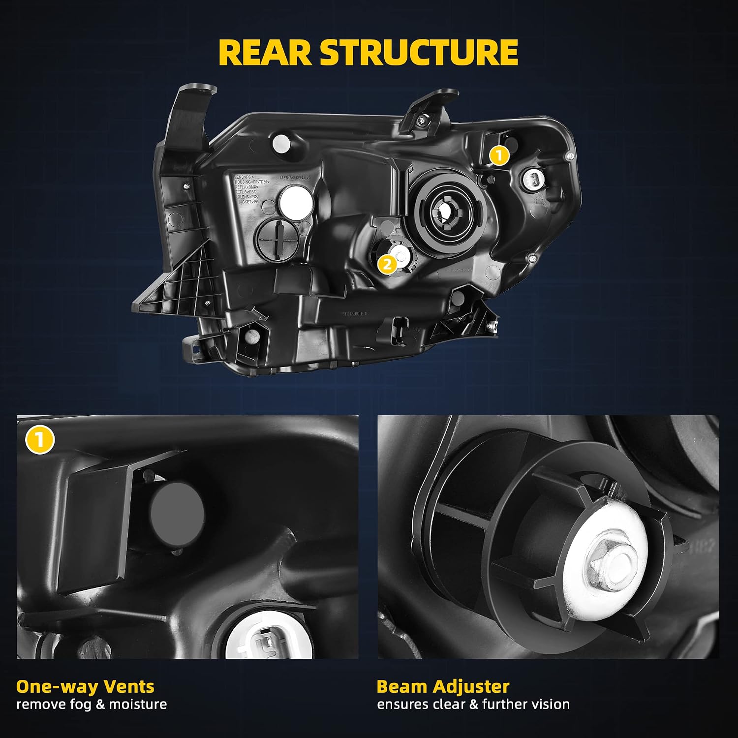 DWVO LED DRL ヘッドライトアセンブリ 2014-2021 14 15 16 17 18 19 20