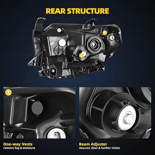 Miniatura 5 de DWVO Conjunto de faros LED DRL compatible con faros delanteros 2014-2021 14 15 16 17 18 19 20 21 Tundra 14-21 (no compatible con modelos con faros