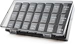 MOLN HYMY XL Organisateur hebdomadaire de pilules 3 Times Daily, 7 Boîte de jour avec double protection, grande capacité pour les vitamines et suppléments, multicolore (multicolore)