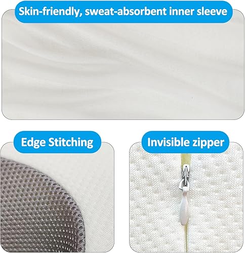 Miniatura 5 de Almohada cervical ergonómica para soporte firme del cuello, almohada ortopédica de contorno para alivio del cuello de espaldalateral, almohada de