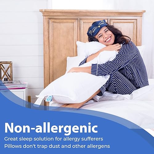 Miniatura 4 de Continental Bedding Downlike - Almohada de cama alternativa, tamaño King (paquete de 2), color blanco, 2 unidades