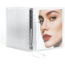 Koqye Clear A5 Binder Cover with 30mm 6-Rings 8" x 9.4" Transparent Zipper PVC Binder Cover with Replaceable Clear Stripe Acrylic Cover Protector Shell Loose Leaf Journal Folders with Rope Closure