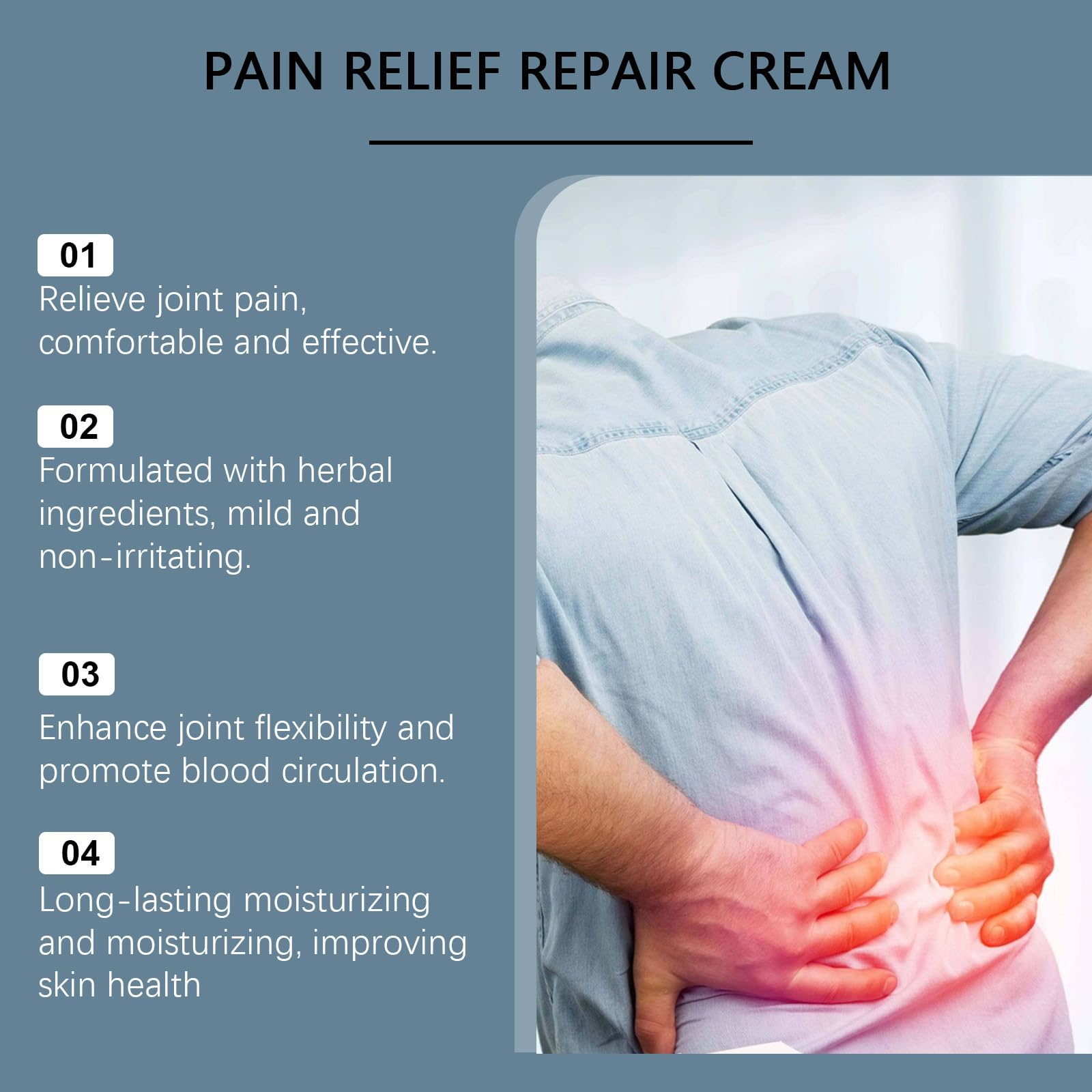 Ourlyard Magnesium Pain Relief Cream,Professional Joint Repair Creams,Natural Joint Gel Effective Relief for Back, Neck, Hands, Knee, Natural Ingredients for all Skin Types(1PCS) - Image 3