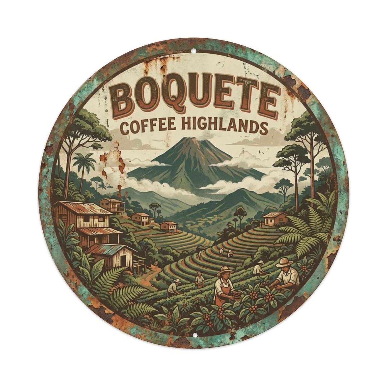 Retro Travel Panama Boquete Vintage Metal Tin Sign Plaque Wall Decor for Cafe, Club Bar, Office, Garden Metal Poster 8x8Inch
