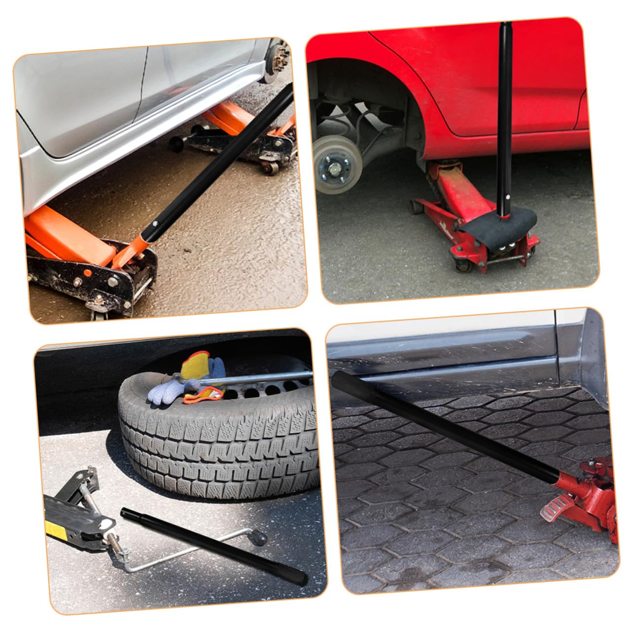 2 Szt. Ergonomiczny Uchwyt Do Podnośnika Samochodowego Tony Wytrzymały Drążek Hydrauliczny Akcesoria Motoryzacyjne Do Łatwego Podnoszenia i Wymiany