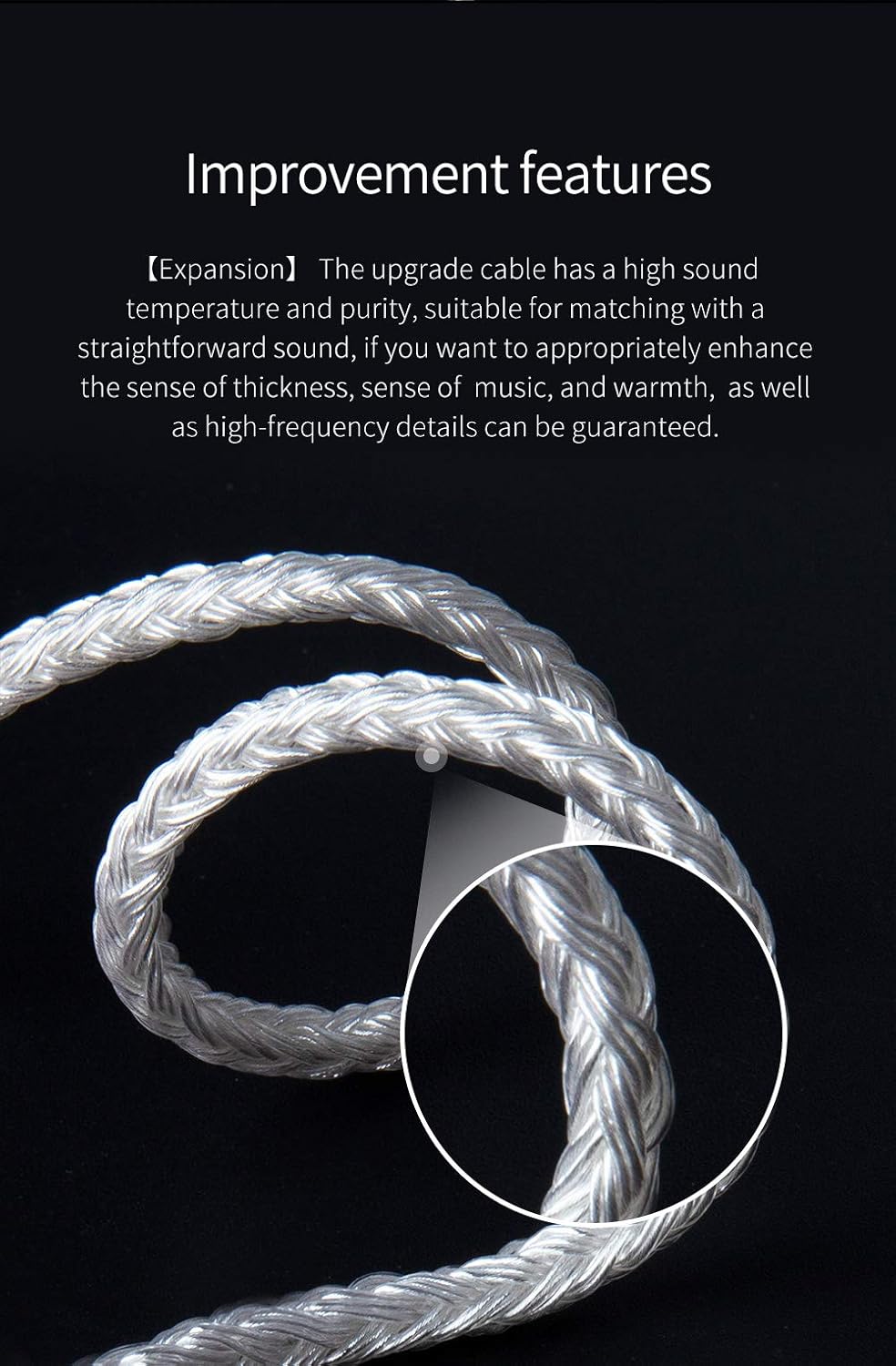 keephifi TFZ Earphone Cable-KBEAR [Expansion] 24 Core 4N Copper Silver Plated Cable, in-Ear Monitors Replacement Cable with 3.5mm Plug Suit for My-Love-4 Queen-LTD Lark KS1 KS2 Robin (TFZ3.5, Silver)