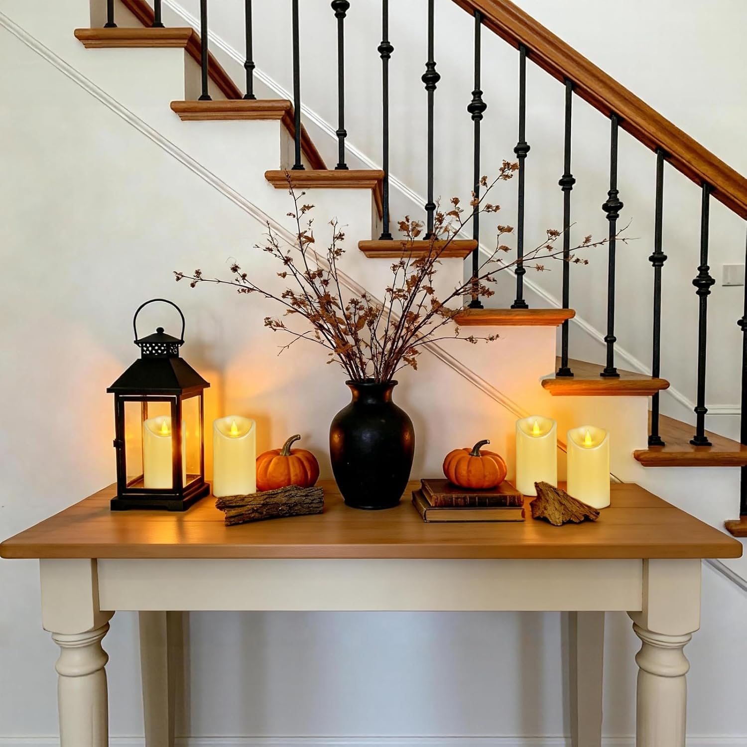 Bulk Set of 12 Outdoor Flameless Candles, Patented 3D Dual-LED Resin Pillars with 2 Remotes, Pure White Waterproof Non-Melting Battery Operated Wedding Aisle Decor, (White, D3 X H6)