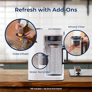Bluevua RO100ROPOT-Lite(UV) Countertop Reverse Osmosis Water Filter System, White, with One Extra Replacement Filter, Bundle