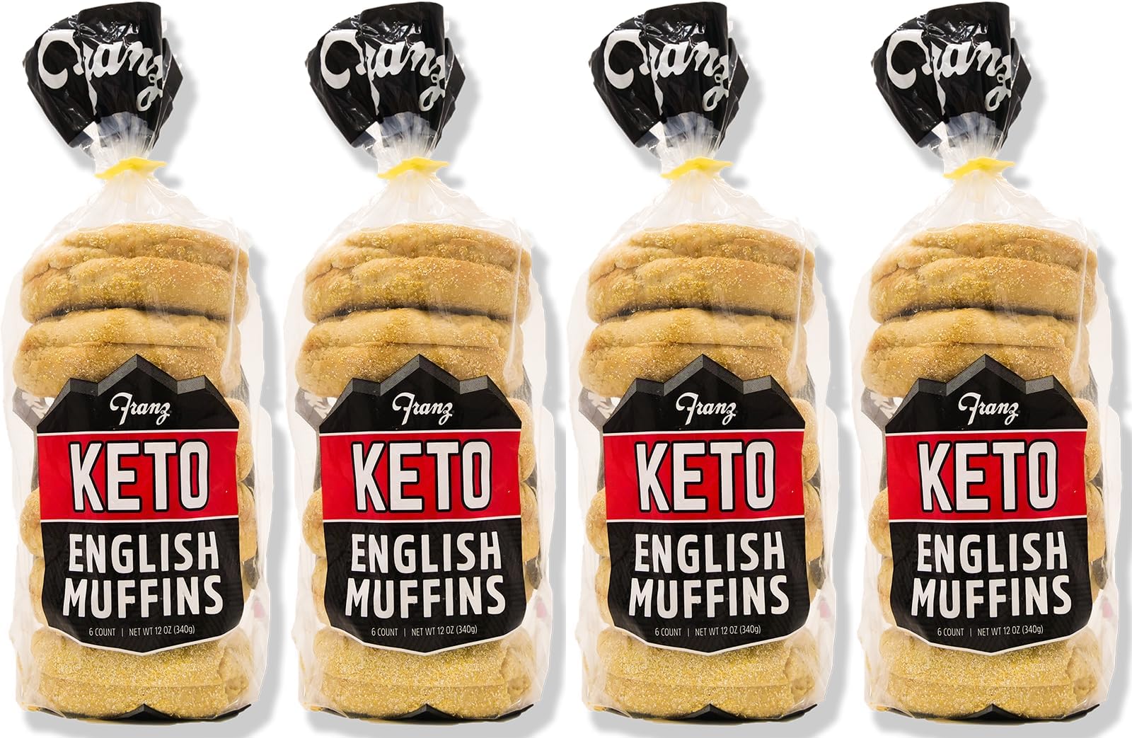 Keto English Muffins - Low Net Carbs, Same Great Taste 4 Pack (4 x 12oz) with Living Chic Keto Lifestyle Guide