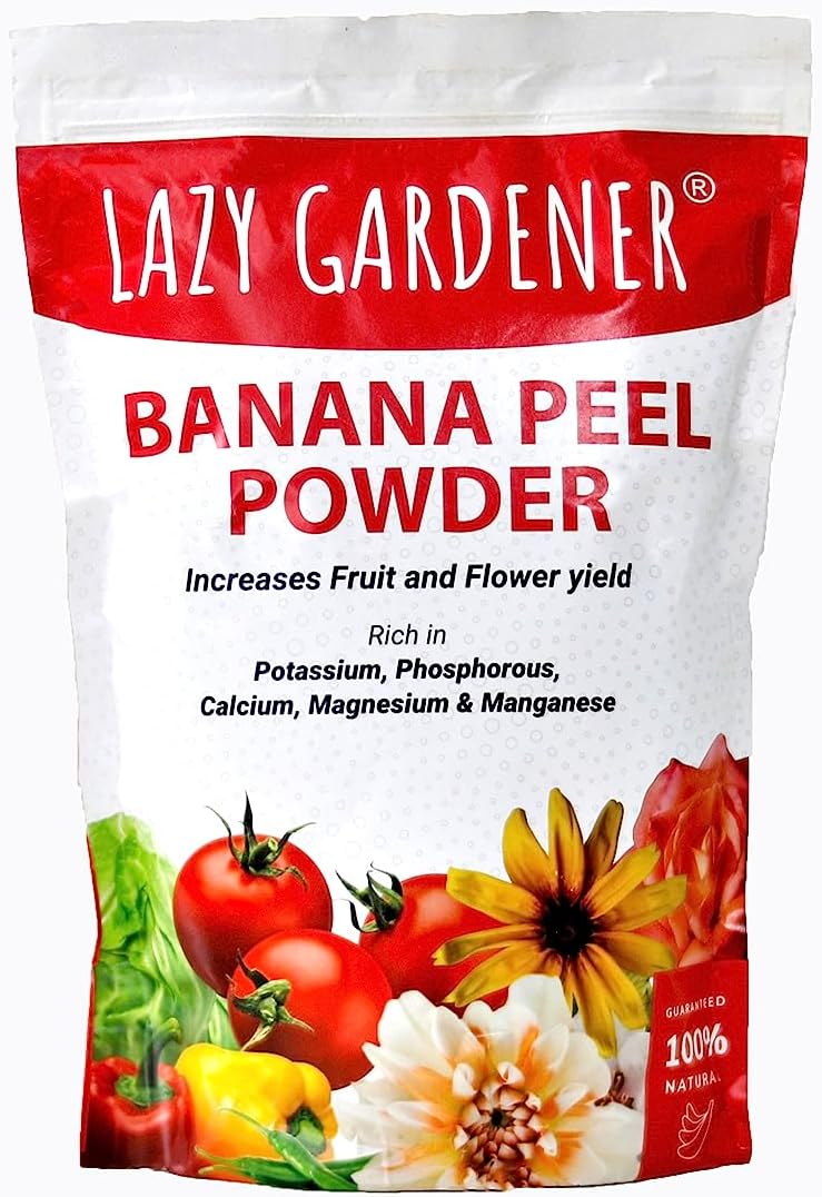 Lazy Gardener Banana Peel Powder Fertilizer, Organic Fertiliser for Flowering Plants, Natural Bloom Booster Banana Peel Organic Powder Fertilizer for Plant Home Garden (350g)