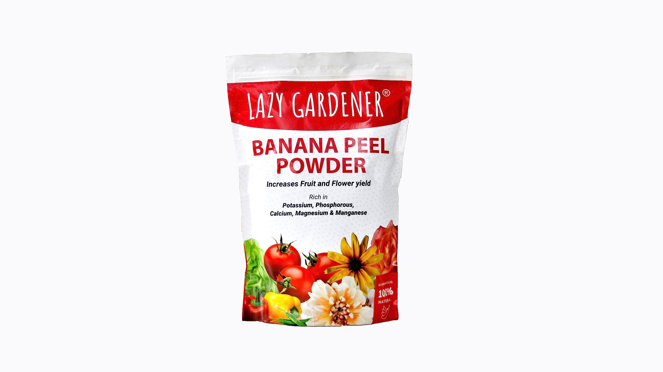 Lazy Gardener Banana Peel Powder Fertilizer, Organic Fertiliser for Flowering Plants, Natural Bloom Booster Banana Peel Organic Powder Fertilizer for Plant Home Garden (350g)