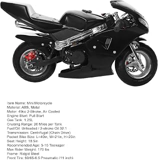 49cc Kids Dirt Bike, Gas Dirt Bike for Kids 8-14, Gas Power Off Road Mini Motorcycle, Children Pocket Motorbike with Front Rear Disc Brakes, Conquer Grass Mountain & City Road with Ease