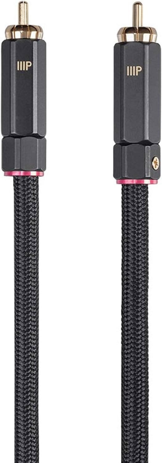 Monoprice 1-Male to 2-Female RCA Y-Adapter - 1 Feet - Black & Onix Series Digital Coaxial Audio/Video RCA Subwoofer CL2 Rated Cable