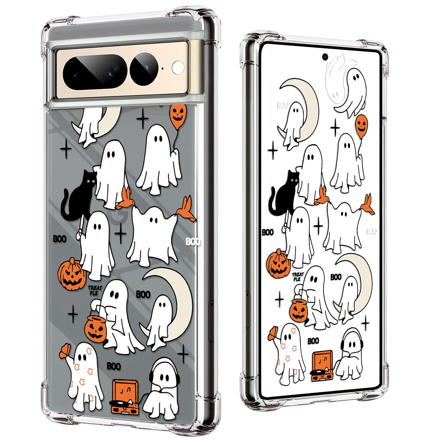 Coque Google Pixel 7 Pro Halloween transparente antichoc souple silicone - 7