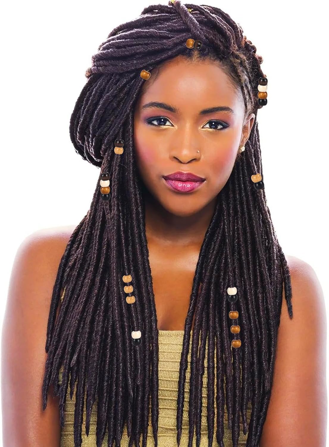 300 Pcs Large Hole Wooden Beads, Vintage Natural Wood Beads for Crafts, 9X10mm Round Wooden Loose Spacer Bead for Garland Necklaces Bracelets Earrings Anklets Pendant DIY Crafts- 5 Styles - Image 5