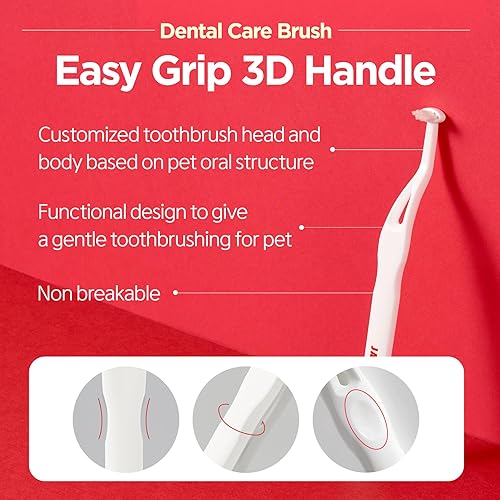 Miniatura 4 de JAYU PET Cepillo de cuidado dental cerdas suaves y firmes - Cepillo de dientes para gatos y perros pequeños, elimina la placa vieja y el sarro,