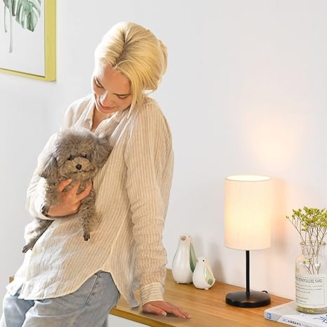 Lampwell Lampwell Alee Small Table Lamp for Living Room,Set of 2,Modern Kids Night Table Lamp,Φ4.33×H12.21IN,Bulb Excluded,Black photo 5