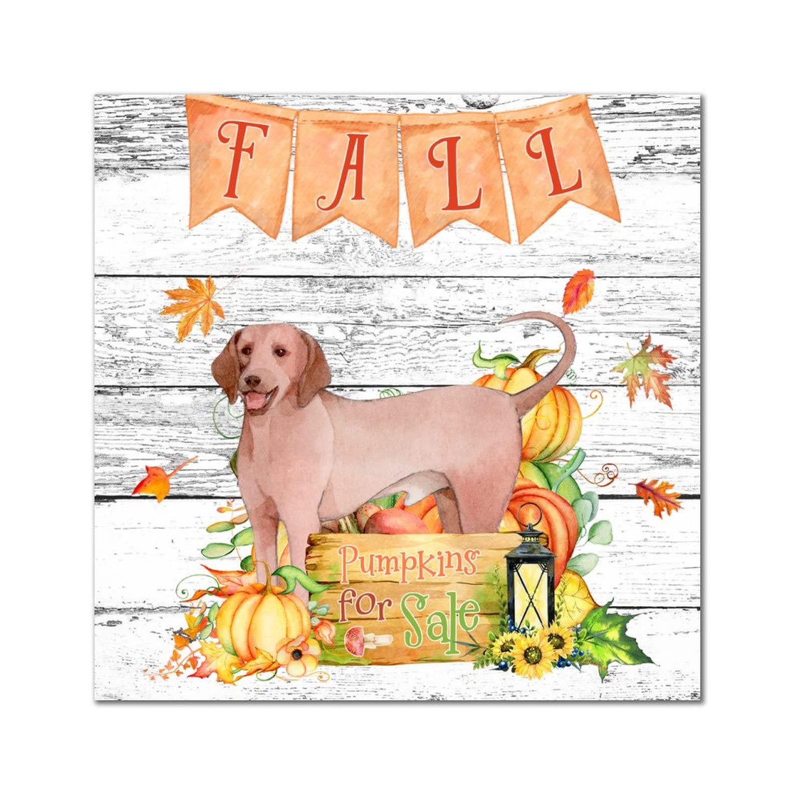Panneau décoratif en bois style rétro d'automne de 35,6 cm avec motif animalier