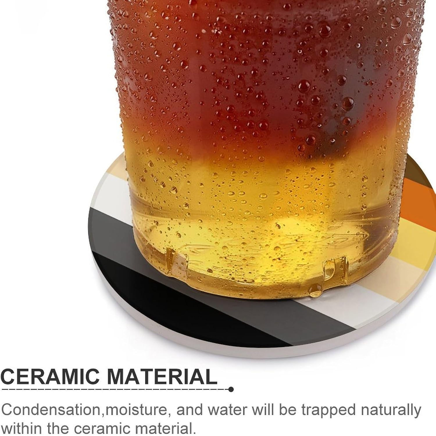 LGBTQ Gay Proud Flag Funny Round Ceramic Coasters for Drink Absorbent Cup Holders Tabletop Protection