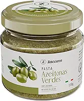 Zaccaron Pasta de Azeitonas Verdes 110g | Sabor Mediterrâneo Intenso | Textura Cremosa | Ideal para Massas, Pães e Molhos