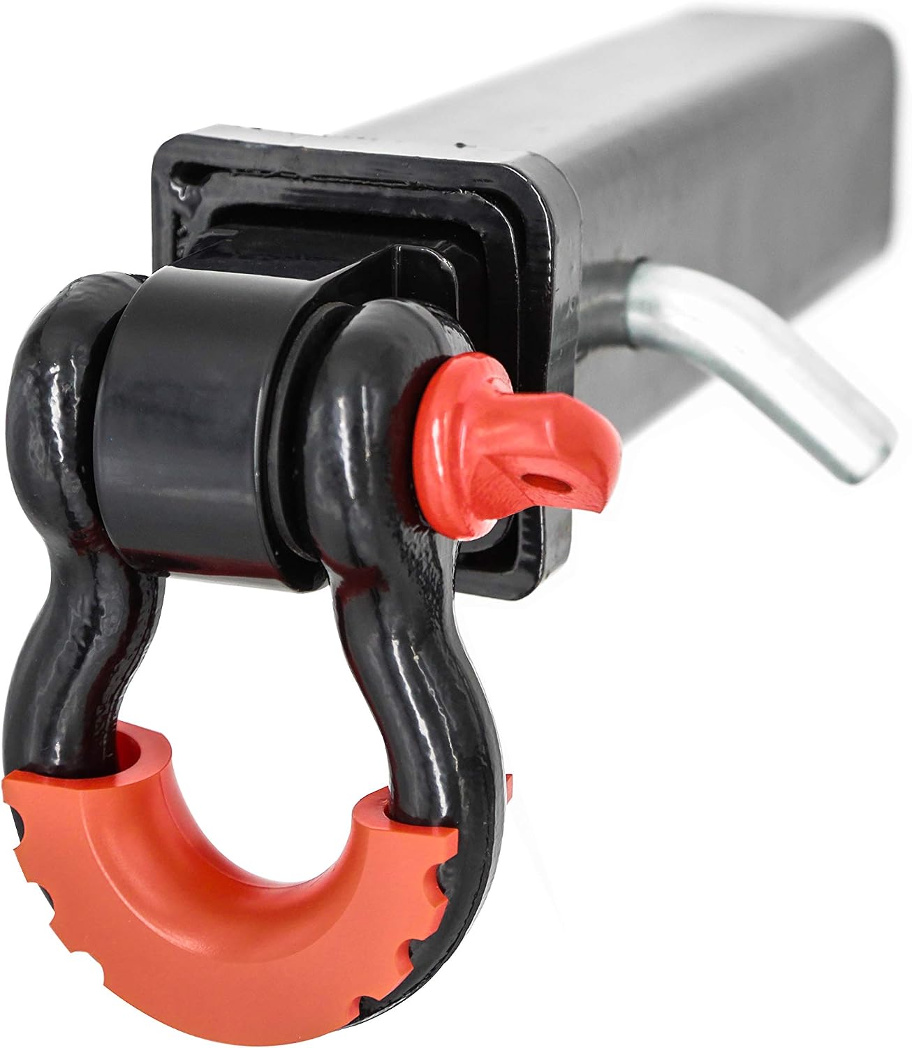Forged Shackle Hitch Receiver (42000 Lbs Max Break) 2" Receiver & Pin + 3/4" Shackle, with Isolator & Washers. Heavy Duty Powder Coated