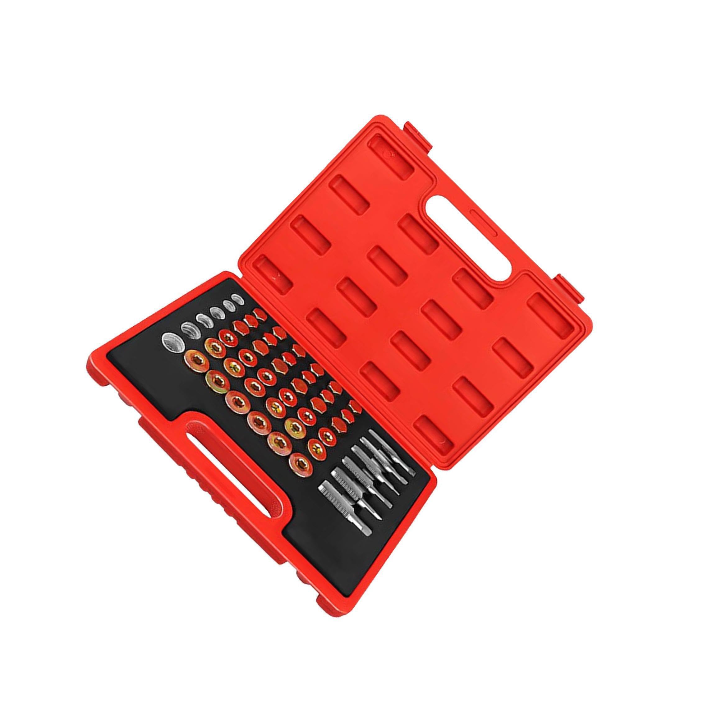 VUIUYOIES Set di 114 Utensili per Tappi di Scarico, Kit di Riparazione efficiente per Riparare Le filettature della Coppa dell'olio. Il Kit di Riparazione delle
