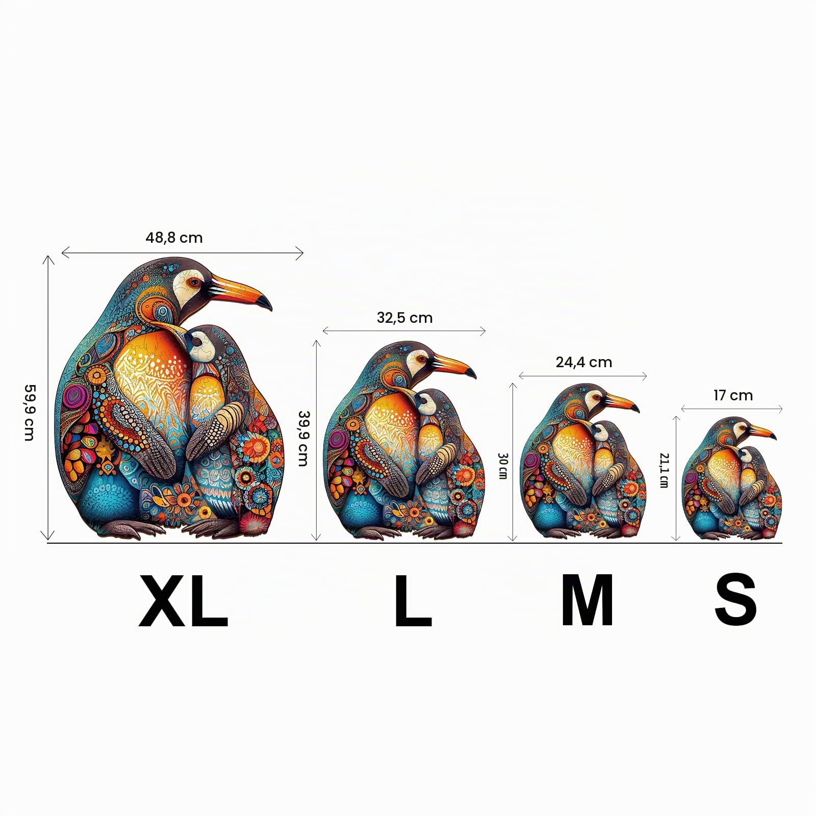 Holzpuzzle Erwachsene 660 Stück, Pinguin Holzpuzzle Einzigartige Tierform Puzzleteile, Puzzle aus Tierteilen, Puzzle Holz Erwachsene 14+ mit Geschenkbox aus Holz(XL-60 * 48.8cm)