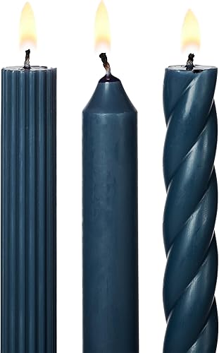 Miniatura 3 de Illume Beautifully Done - Paquete de 3 cónicas para velas variadas, sin perfume, color azul marino