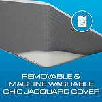 Kӧlbs Bed Wedge Pillow with Memory Foam Top Chic Jacquard Grey and White Cover (7.5" Height)