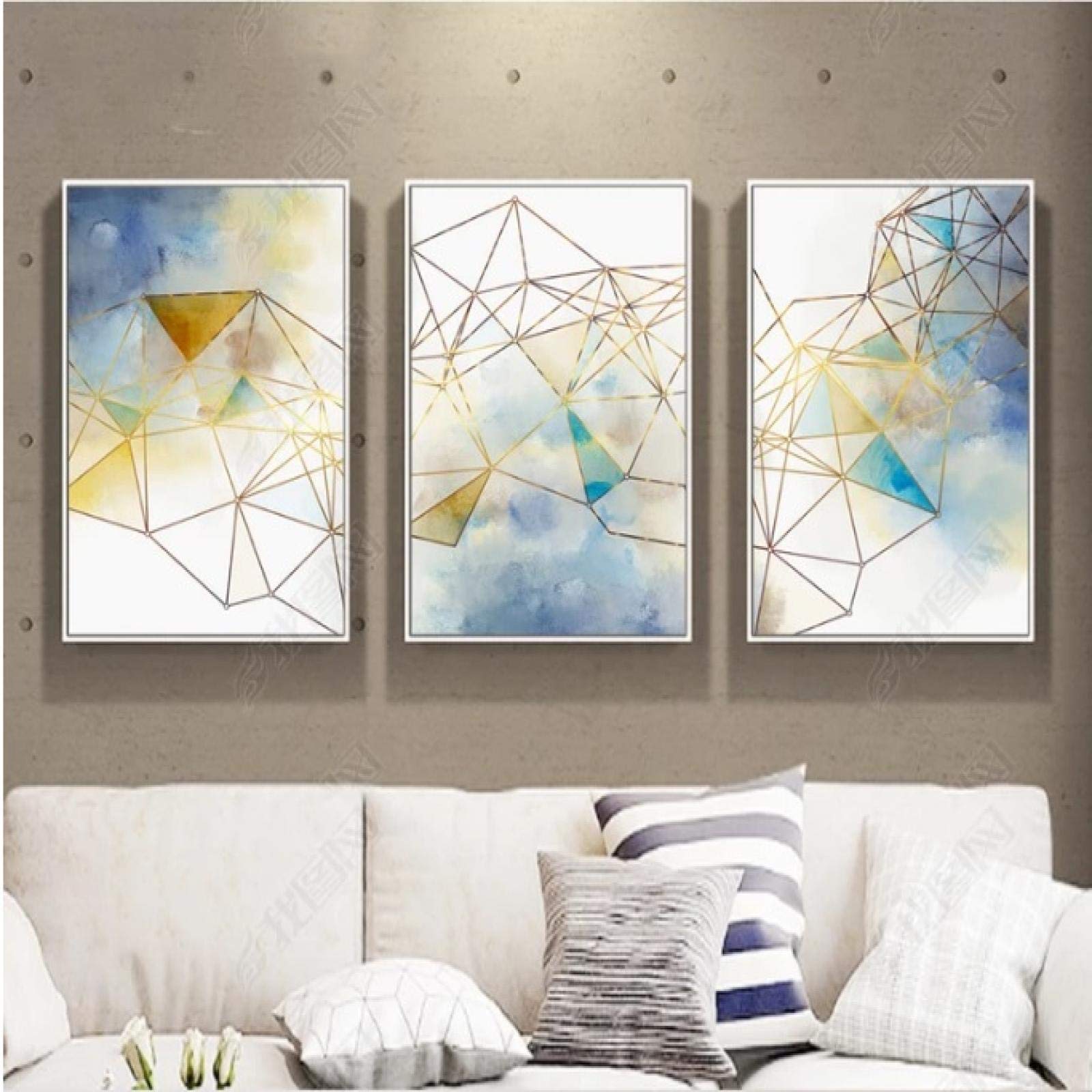 インテリアアート　抽象画　キャンバスアート Amazon.co.jp: 色幾何学線装飾画シンプルな抽象画壁アート