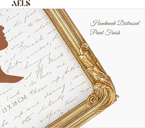 Miniatura 5 de AELS Marco de fotos vintage de 5 x 7 pulgadas, elegantes marcos de fotos antiguos con frente de cristal, pantalla de fotos, colgar en la pared de