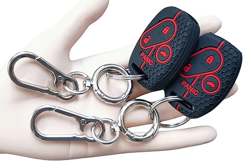 2 llaveros de silicona para Honda Accord Civic CR-V Element Pilot 2003-2015 3+1 botones (negro con rojo)