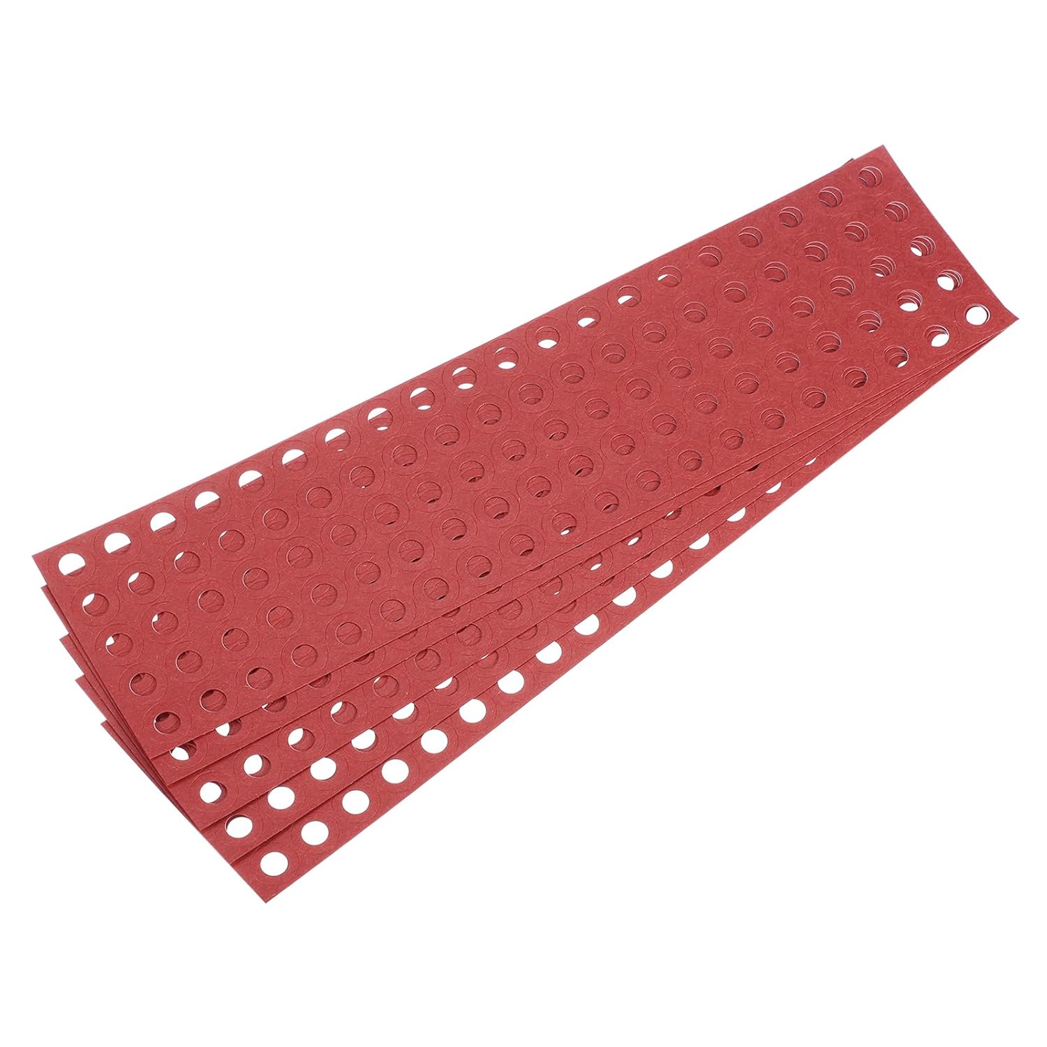 MECCANIXITY 300PCS 18650 Lithium Battery Insulator Rings, Hollow Electrical Insulation Ring Adhesive Paper Cardboard Sticker, Red