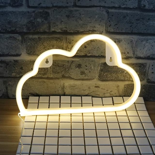Neon Light,LED Cloud Neon Sign Shaped Decor Light,Wall Decor for Christmas,Birthday party,Kids Room, Living Room, Wedding Party Decor (warm white)