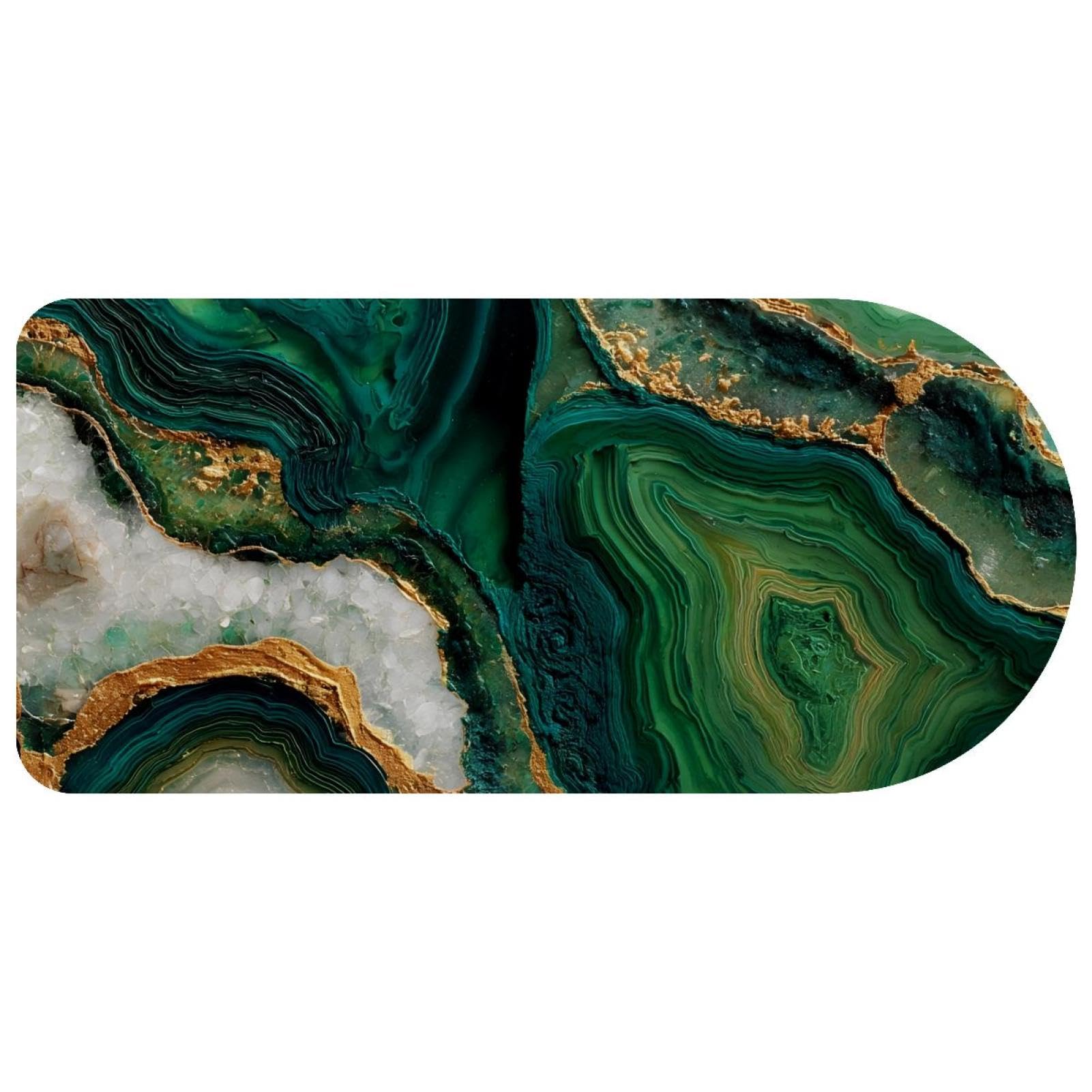 Grand tapis de souris de jeu agate verte 73x35cm avec base caoutchouc