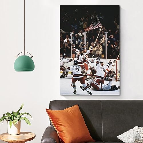 Miniatura 4 de LGDSBHH Póster olímpico olímpico de 1980 con diseño de milagro sobre hielo, arte de pared para el hogar, oficina, dormitorio, dic. Póster decorativo