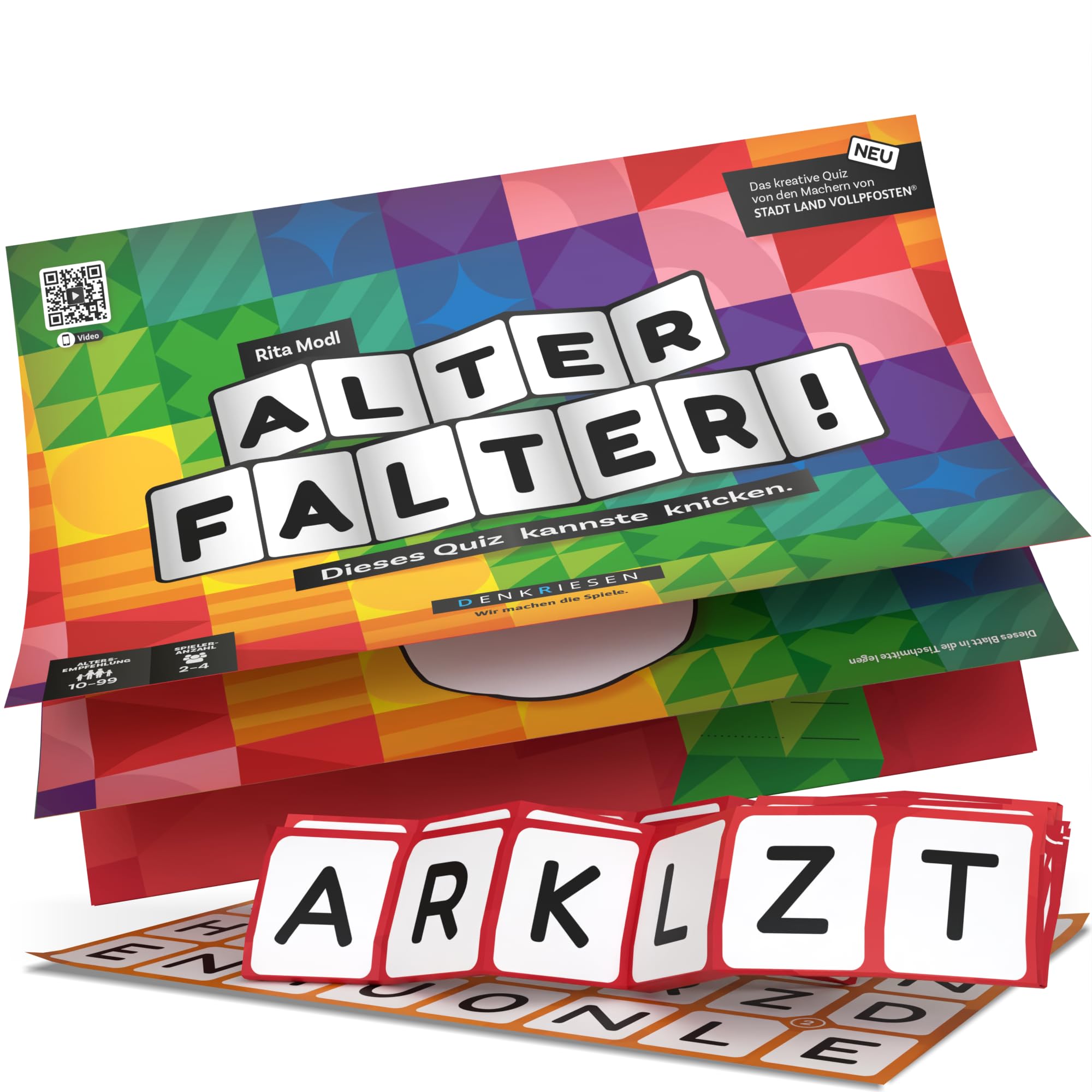 DENKRIESEN Alter Falter! – Dieses Quiz Kannste knicken | Schnelles Quizspiel mit Origami | Partyspiel & Familienspiel ab 10 Jahren | Wissensspiel für 2–4 Spieler | Lustiges Gesellschaftsspiel