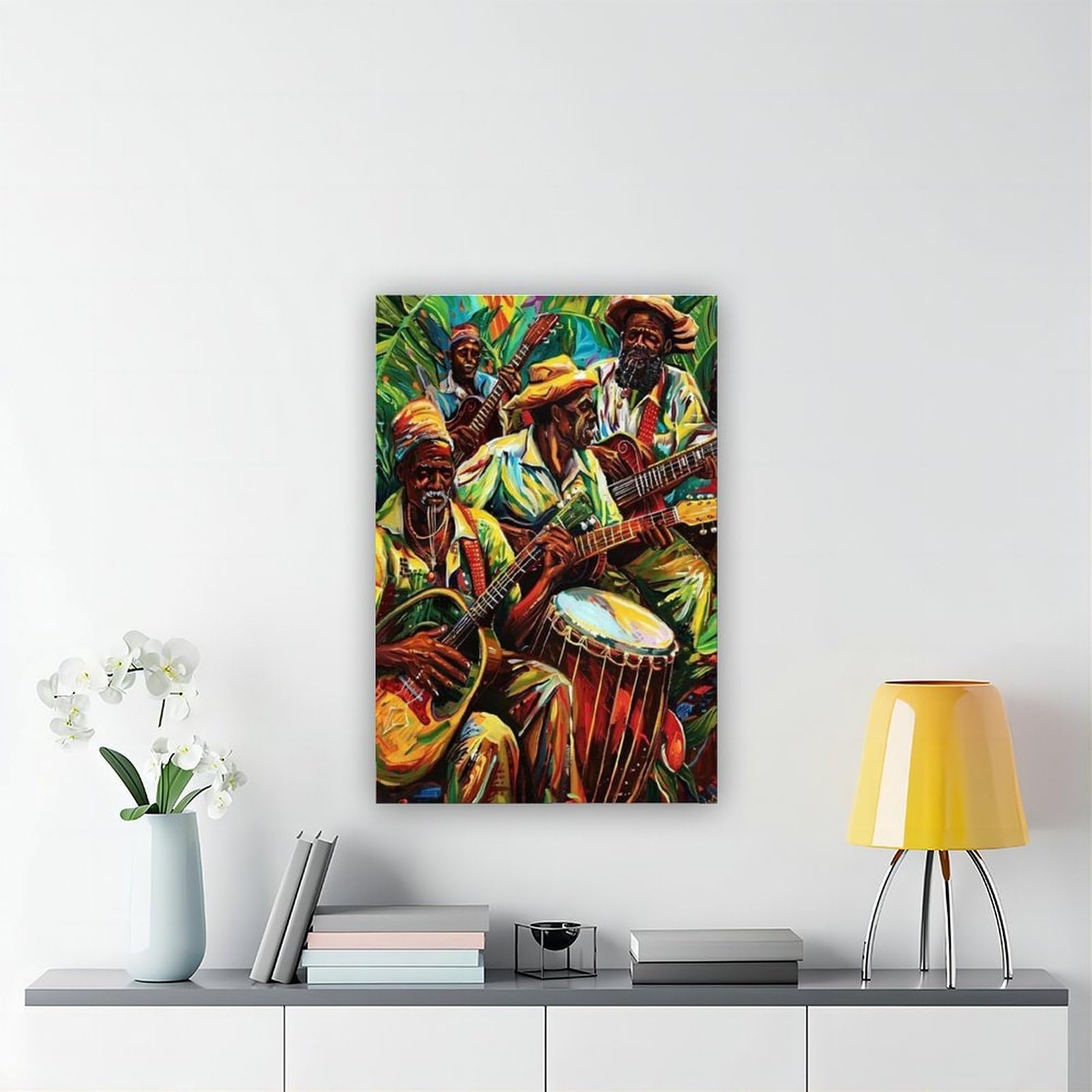 Poster su tela con musicisti reggae giamaicani, decorazione per camera da letto, ufficio, stanza, regalo, 40 x 60 cm