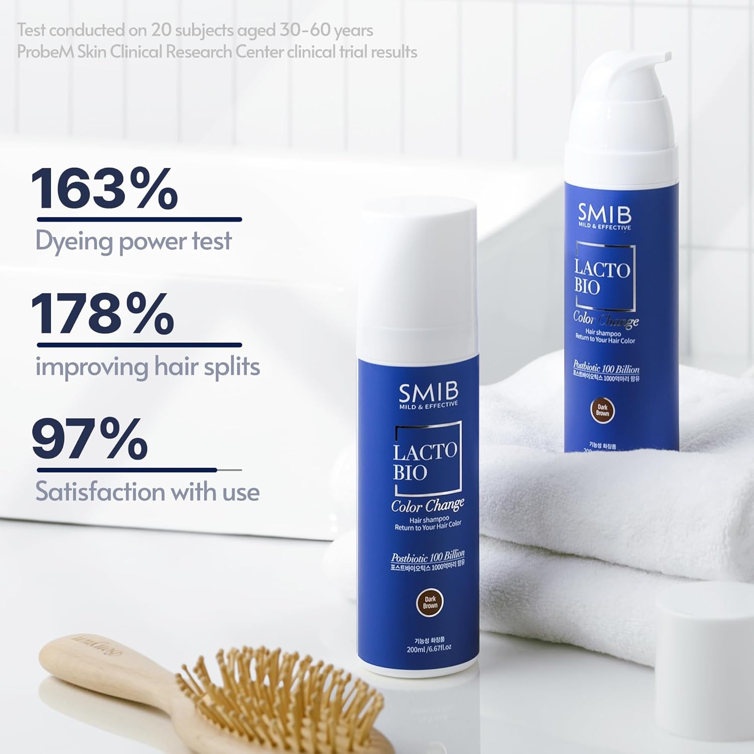 SMIB Lactobio Hair Dye Shampoo | Gradual Gray Reduction with Probiotics | Natural Hair Darkening in 3-5 Minutes | Gentle Korean Formula for Daily Use (6.76 fl oz) (Natural Black) - Image 8