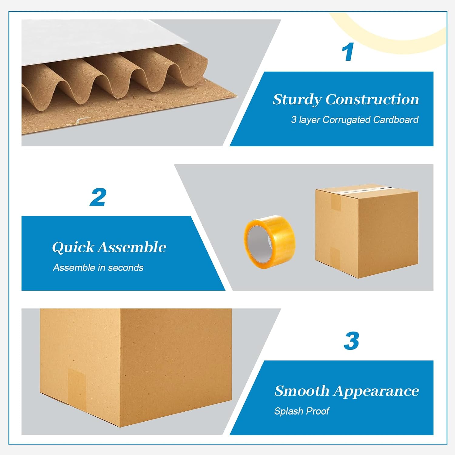 Qilery 200 Pcs Valentines Day Small Shipping Boxes White Corrugated Cardboard Box Literature Mailers for Packaging, Moving, Storage, Home or Small Business, Mailing